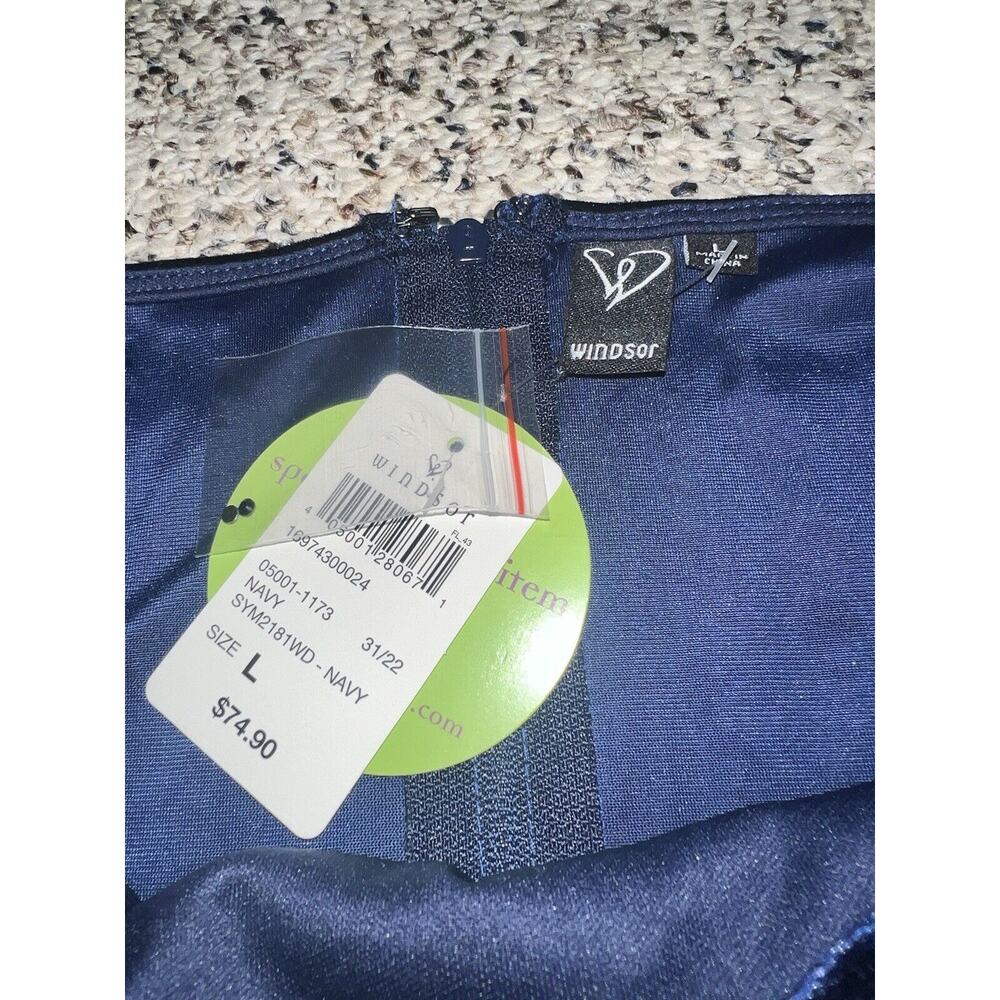 Windsor Navy Blue Velvet Dress Size Large New With Tags. - Picture 5 of 5